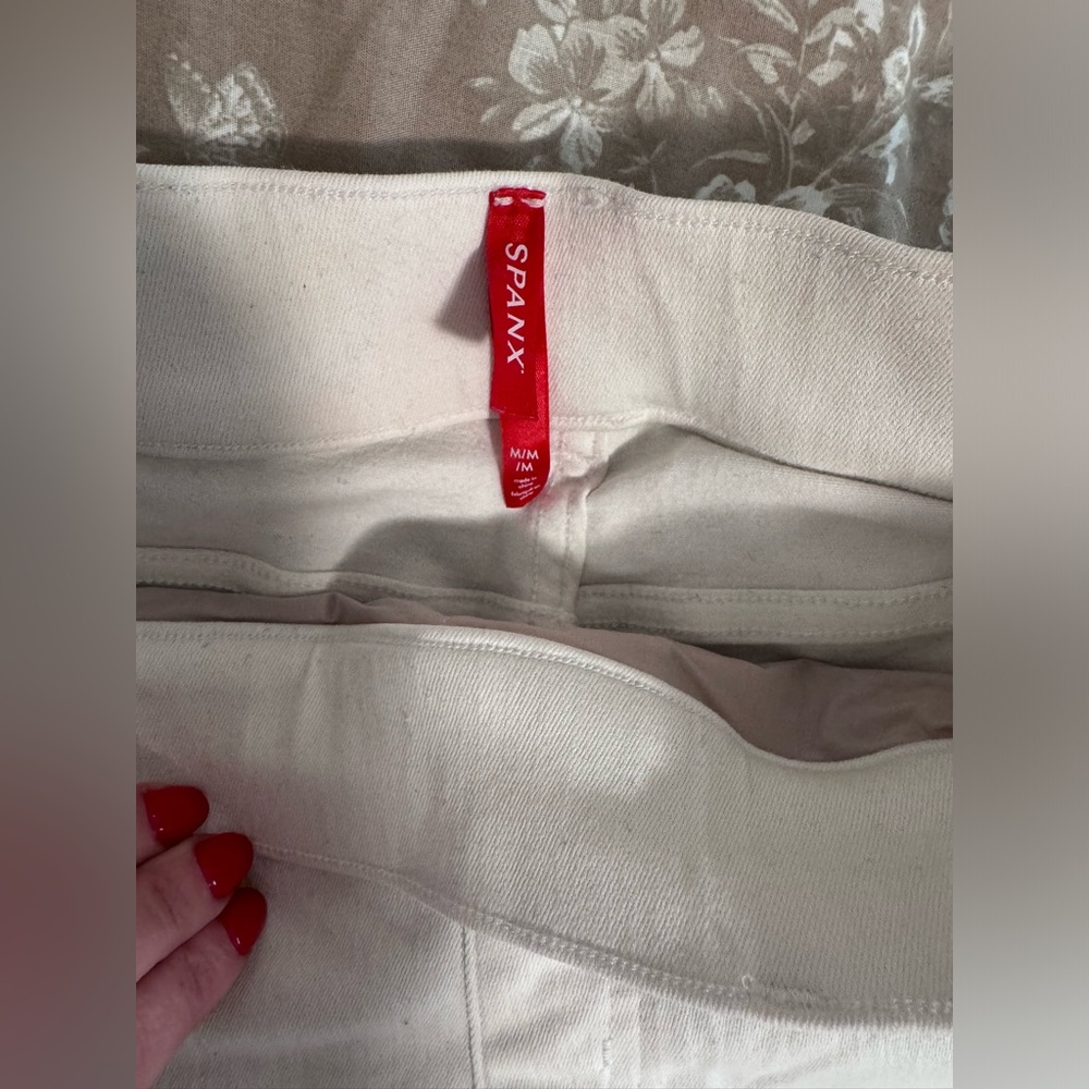 Spanx white straight leg jeans